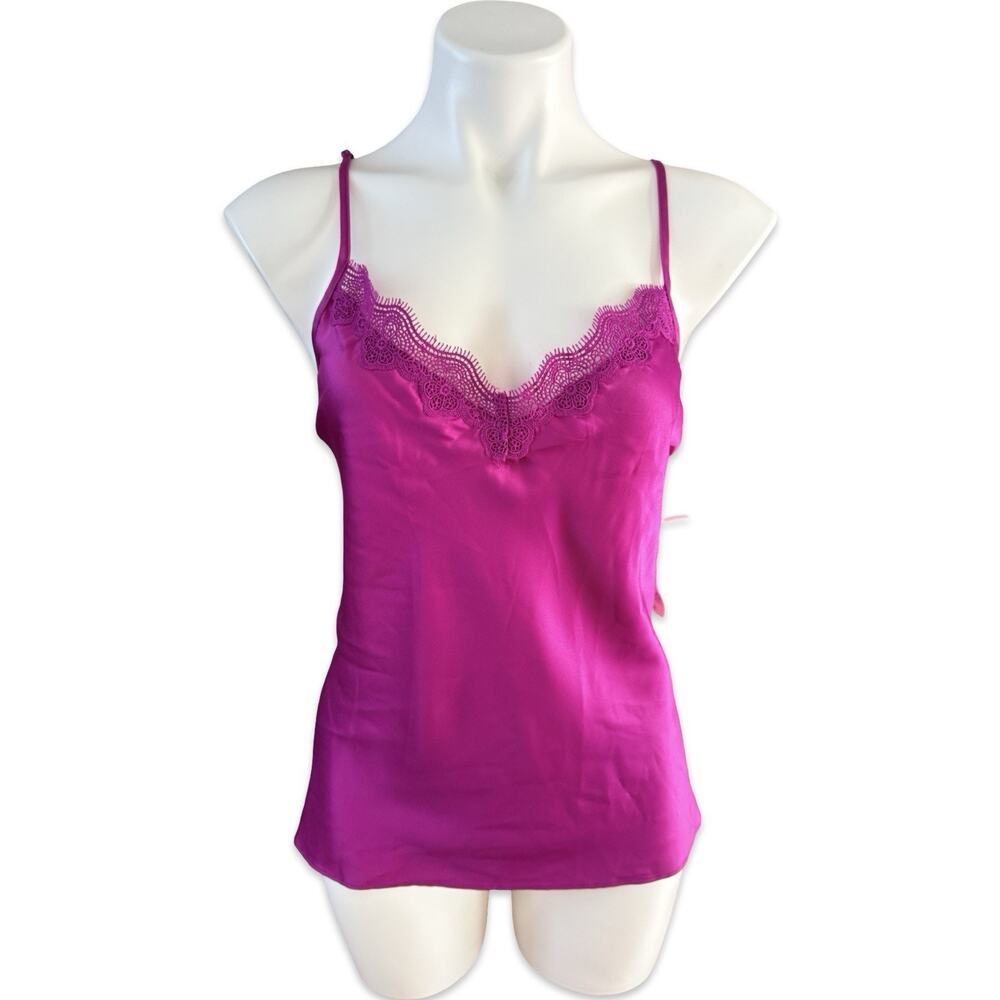 NWT Linea Donatella 3pc Satin Cami Shorts Robe Set Wild Berry Sz L - Picture 9 of 11